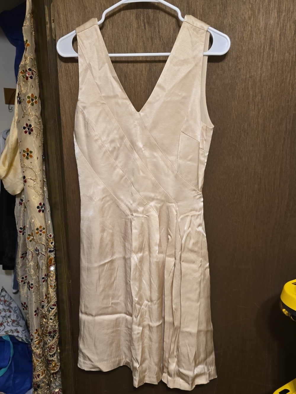 Madeline V-Neck Sleeveless Cream Mini Dress